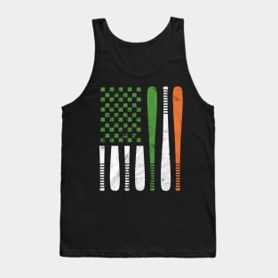 St Patricks Day Baseball Irish American Flag  Gift Tank Top